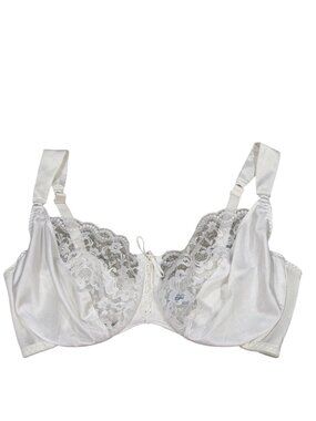 Heartstrings By Maidenform 38DD White Lace Bra Satin Panels NWOT Y2K Silky